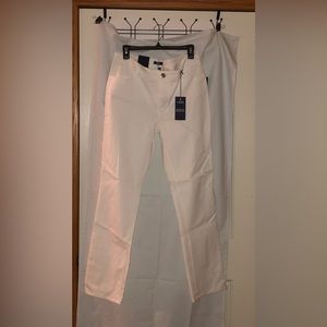 Chaps Madden straight leg 2-way stretch slimming fit slacks NWT Size 12 White